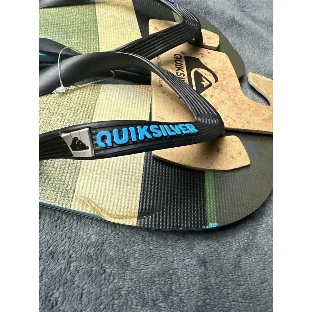 Quiksilver Men’s Molokai Sunset Flip Flop Black Sandals Size 7